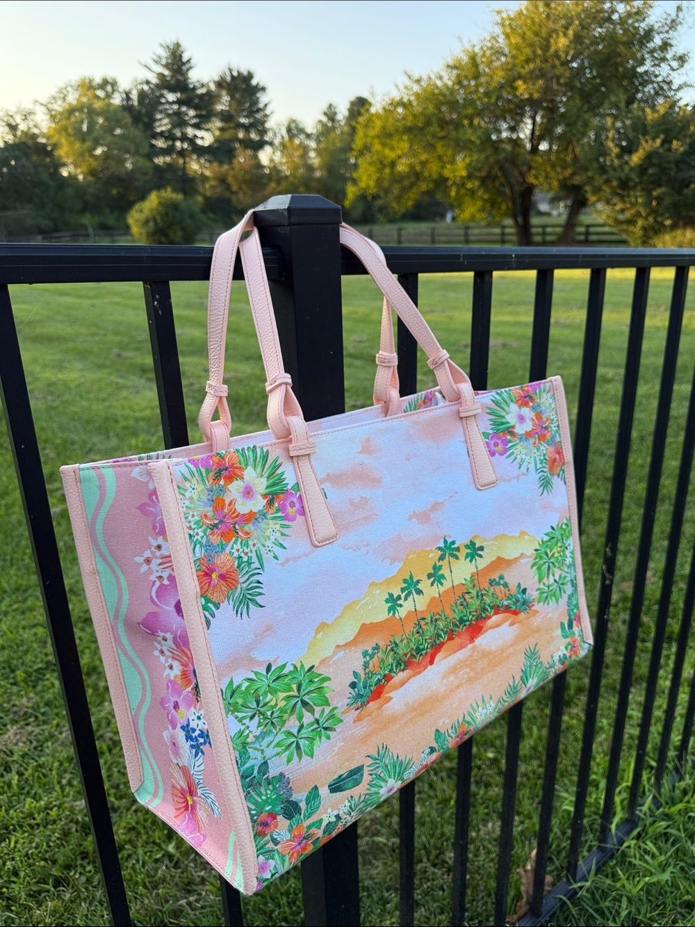 NWT, Talbots, Tropical Floral Beach Tote Bag - Pink